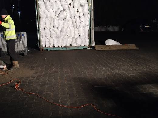 TFN Ventures 25kg bags of used shoes loaded into export container 5